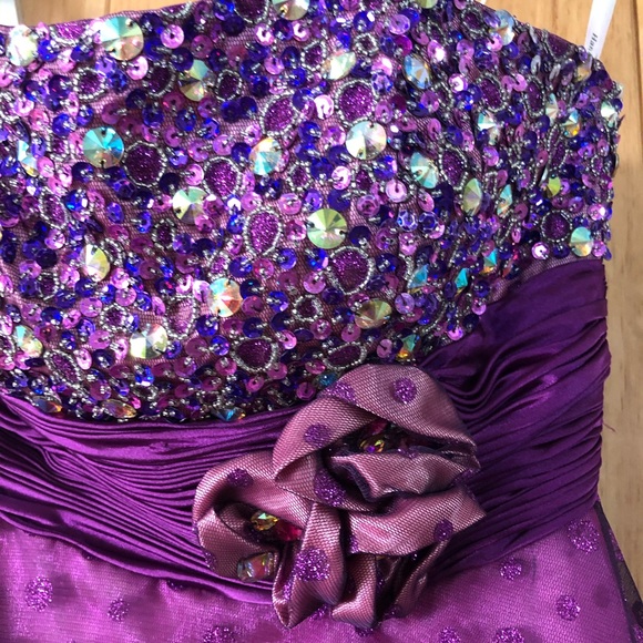 Party dress size 8 magenta w bling - Picture 3 of 16